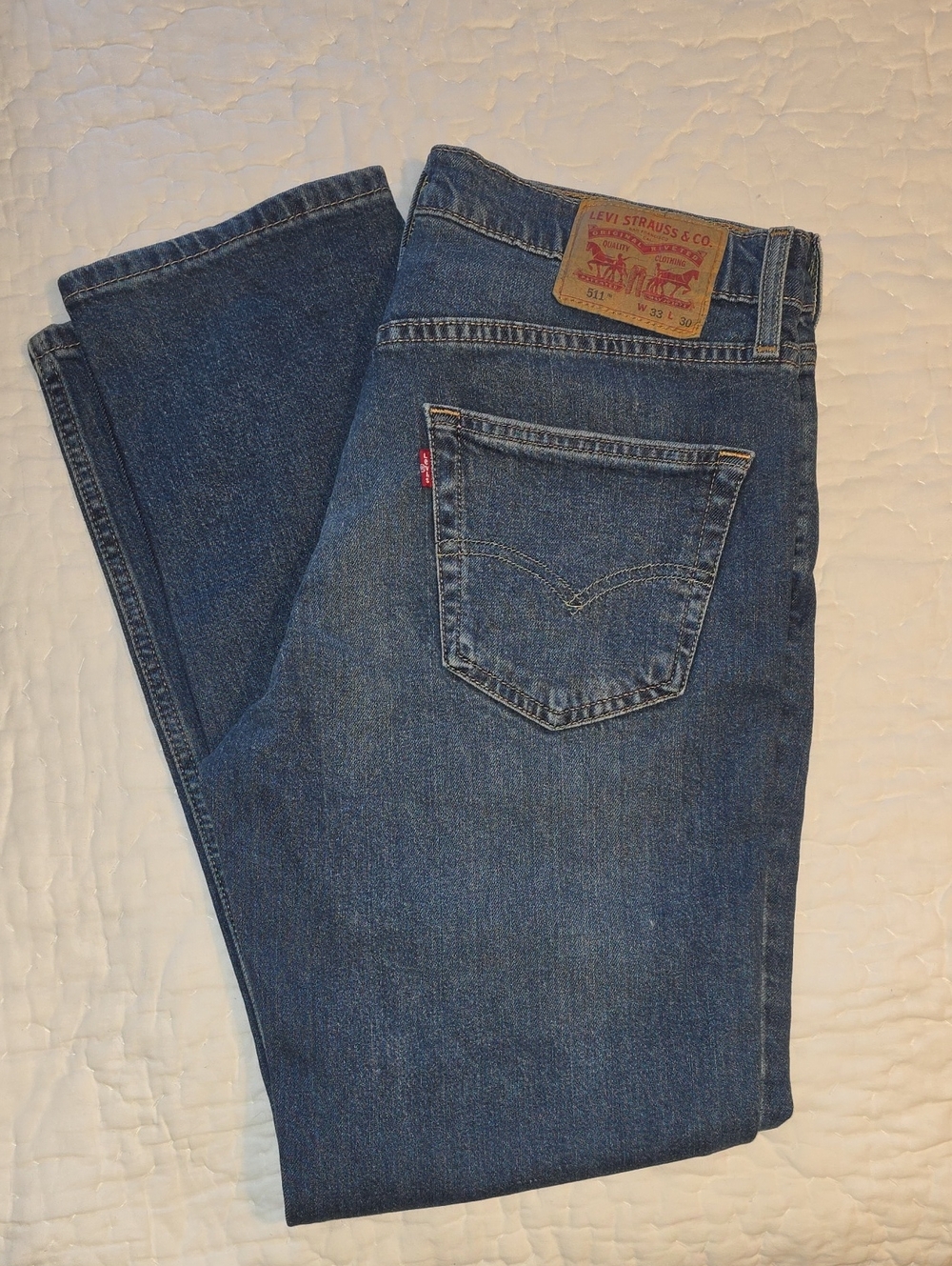 Levi's Men's Blue Straight Jeans with Red Tab